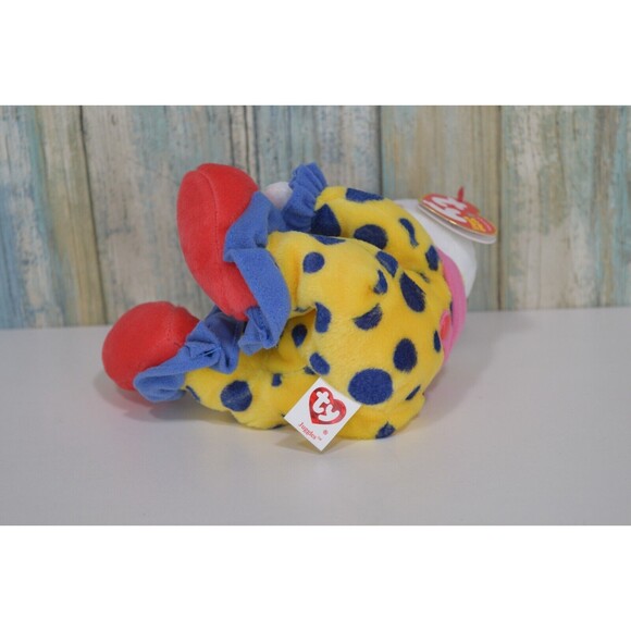 Ty Beanie Baby  JUGGLES the Clown Bear 8" Plush NWT - Picture 6 of 8